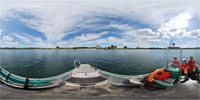 360 Grad Panorama: Blick vom See auf das Hotel Haus am See (FREIZEIT-OASE Olbersdorfer See)