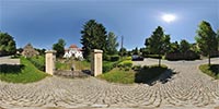 360 Grad Panorama: Renaissanceportal Torgebäude des ehem. Wasserschlosses (Gemeinde Hainewalde)