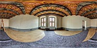 360 Grad Panorama: Haus Untermarkt 25 - Raum mit bemalter Holzdecke (Stadt Görlitz)